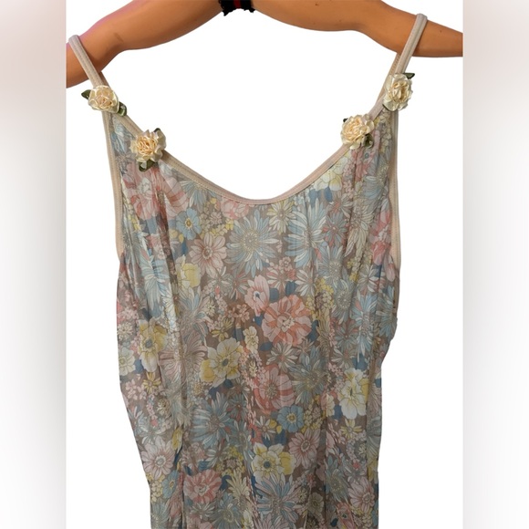 Vintage Inspired 70s Floral Babydoll Nightgown Dress - Picture 3 of 7